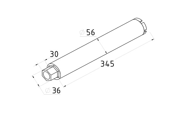 Коронка алмазная Ø56мм k952-56 2 Коронка алмазная Ø56мм k952-56 2