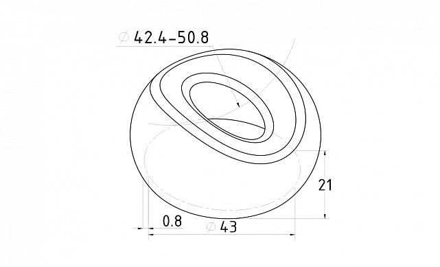 Наконечник штампованный (СПС) прямой 90° на трубу Ø42.4 мм, для поручня Ø50.8 мм, полированный, нержавеющий, AISI 304, k321-2 2 Наконечник штампованный (СПС) прямой 90° на трубу Ø42.4 мм, для поручня Ø50.8 мм, полированный, нержавеющий, AISI 304, k321-2 2