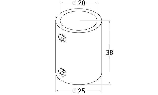 Соединитель трубы 19 мм, прямой, нержавеющая сталь AISI 304, полированная t901 PSS 3 Соединитель трубы 19 мм, прямой, нержавеющая сталь AISI 304, полированная t901 PSS 3