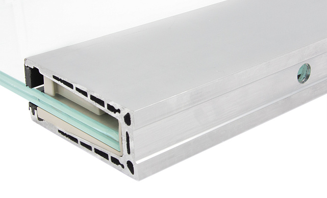 Комплект профиля зажимного для стекла 10 мм, с отверстиями, НЕАНОД, алюминий, k601-4-10 6 Комплект профиля зажимного для стекла 10 мм, с отверстиями, НЕАНОД, алюминий, k601-4-10 6