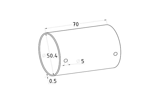 Соединитель дер./пласт. поручня, полированный (AISI 304) k260-2 2