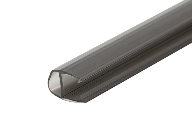 Уплотнитель для стекла 8мм, полупрозрачный черный, дверь-стекло 2,2 м t212-2 BL 4 Уплотнитель для стекла 8мм, полупрозрачный черный, дверь-стекло 2,2 м t212-2 BL 4