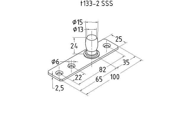 Ось верхняя, шлифованная t133-2 SSS 2 Ось верхняя, шлифованная t133-2 SSS 2