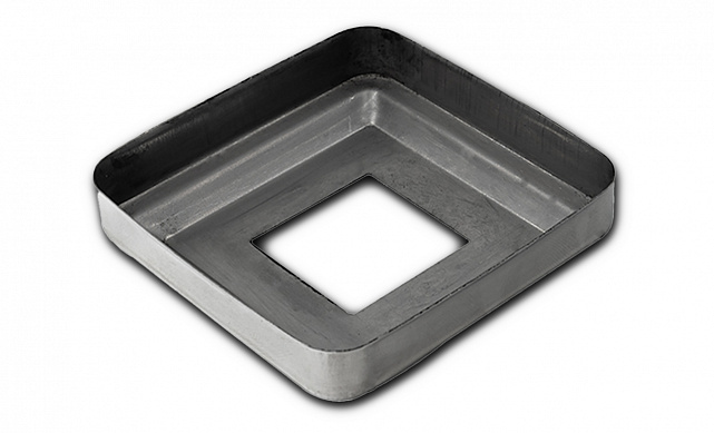 Низ стойки фигурный под трубу 25х25 мм, 66х66х0.4, высота 16 мм, полированный (AISI 304) k374 3 Низ стойки фигурный под трубу 25х25 мм, 66х66х0.4, высота 16 мм, полированный (AISI 304) k374 3