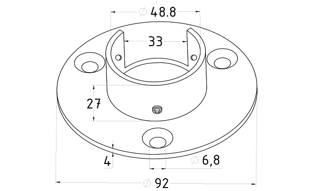Фланец для трубы с пазом Ø48.3 мм, литой, полированный, (AISI 304) k238 2 Фланец для трубы с пазом Ø48.3 мм, литой, полированный, (AISI 304) k238 2
