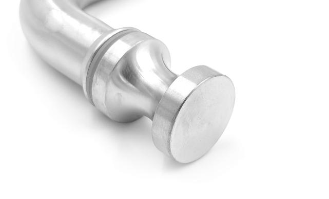 Дверная ручка с кнобом для стекла 8-10 мм, 19х201 мм, отверстие 12 мм, шлифованная t623-200 SSS 5