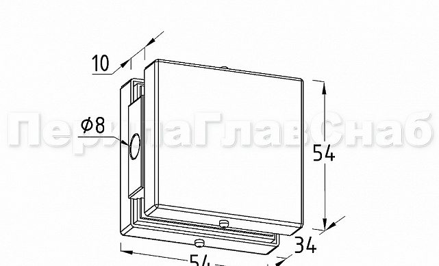 Коннектор стена-стекло 53х53, шлифованный t193 SSS 2 Коннектор стена-стекло 53х53, шлифованный t193 SSS 2