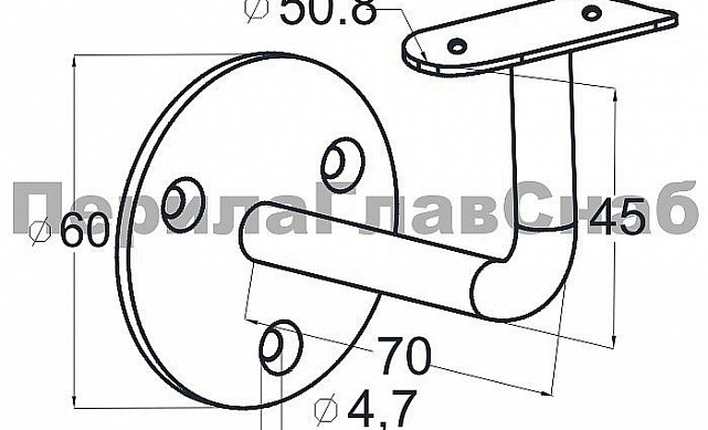 Пристенок с ложементом, сварной, (AISI 304) k010-2 3 Пристенок с ложементом, сварной, (AISI 304) k010-2 3