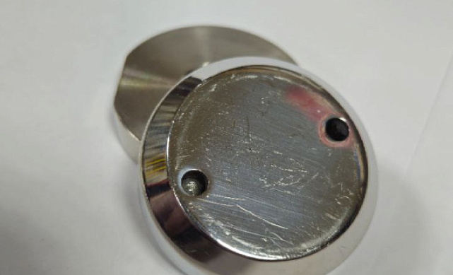 Комплект торцевого крепления несущего стекла, гайка-шайба Ø50х10х18 мм с внутренней резьбой М16(для оцинковки), полированный AISI 304, уценка k277-7-У 11 Комплект торцевого крепления несущего стекла, гайка-шайба Ø50х10х18 мм с внутренней резьбой М16(для оцинковки), полированный AISI 304, уценка k277-7-У 11