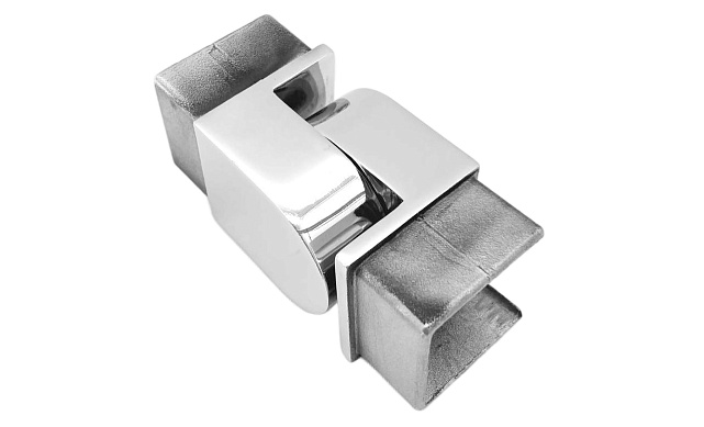 Отвод для поручня с пазом 40х40 мм, шарнирный, полир., (AISI 304) k546-2 4 Отвод для поручня с пазом 40х40 мм, шарнирный, полир., (AISI 304) k546-2 4