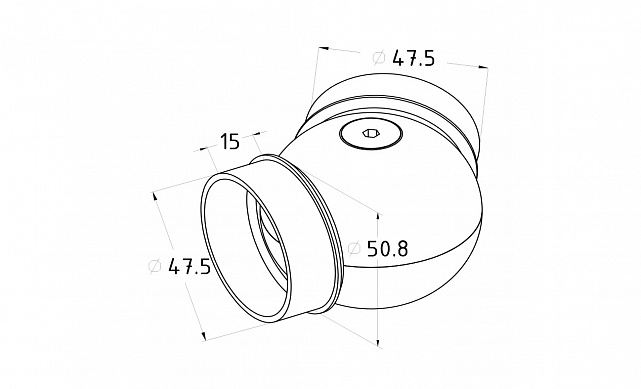 Поворот 'шар'  под Ø50.8 мм, золото k263-88 2 Поворот 'шар'  под Ø50.8 мм, золото k263-88 2
