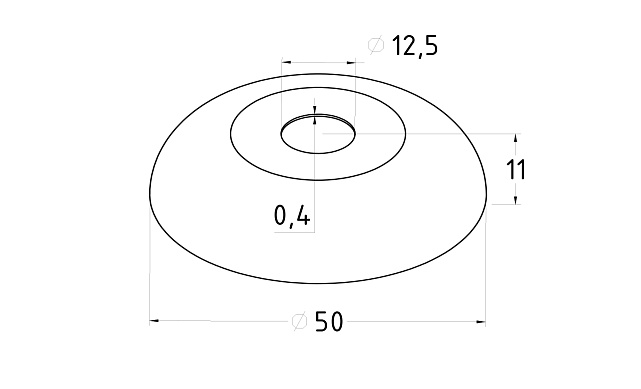 Низ стойки 12.5 мм, S=0.4 мм, 50 х 13 мм, полированный, AISI 304 k202-8 3 Низ стойки 12.5 мм, S=0.4 мм, 50 х 13 мм, полированный, AISI 304 k202-8 3