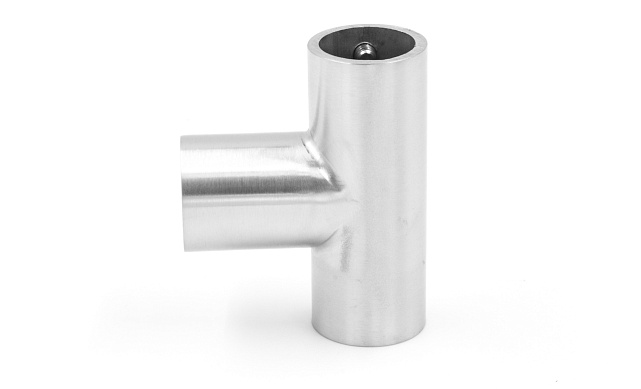 Соединитель-тройник для трубы 19 мм, нержавеющая сталь AISI 304, шлифованная t902 SSS 5 Соединитель-тройник для трубы 19 мм, нержавеющая сталь AISI 304, шлифованная t902 SSS 5