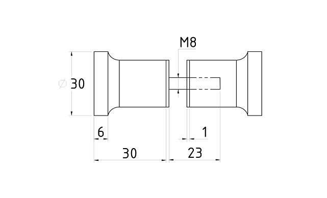Дверная ручка «кноб», для душа алюминий-хром, полированная t695 ALPC 2
