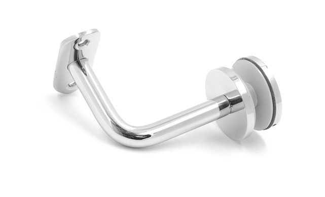 Держатель поручня Ø50.8 мм, на стекло 10-17 мм, Ø43х5 мм, вынос 60х70, нержавеющая сталь, полированная (AISI 304) k008-3 6 Держатель поручня Ø50.8 мм, на стекло 10-17 мм, Ø43х5 мм, вынос 60х70, нержавеющая сталь, полированная (AISI 304) k008-3 6