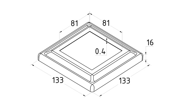 Низ стойки штампованный 135х135 мм, для трубы 81х81 мм, фигурный AISI 304 k376 3 Низ стойки штампованный 135х135 мм, для трубы 81х81 мм, фигурный AISI 304 k376 3