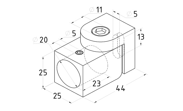 Держатель труба-стена, регулируемый, Ø19 мм, нерж., шлифованный t908 SSS 3 Держатель труба-стена, регулируемый, Ø19 мм, нерж., шлифованный t908 SSS 3