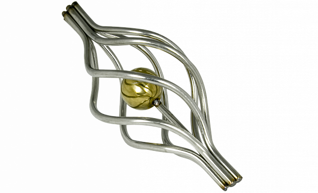 Декоративная вставка (корзинка) для стойки Ø25 мм, с золотым шаром k388-2 6 Декоративная вставка (корзинка) для стойки Ø25 мм, с золотым шаром k388-2 6
