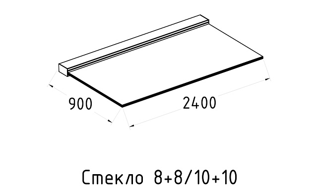 Козырек на алюминиевом профиле ,вынос до 950мм, k671-100 3 Козырек на алюминиевом профиле ,вынос до 950мм, k671-100 3