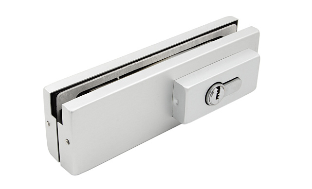 Замок для стеклянной двери угловой с круглым ригелем комплект, под алюминий t150 AL 9 Замок для стеклянной двери угловой с круглым ригелем комплект, под алюминий t150 AL 9