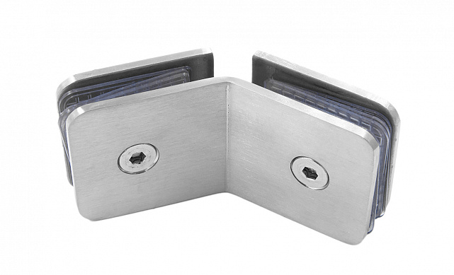 Коннектор для душевой кабины стекло-стекло 135° 45х45 мм шлифованный t726-2 SSS  8 Коннектор для душевой кабины стекло-стекло 135° 45х45 мм шлифованный t726-2 SSS  8