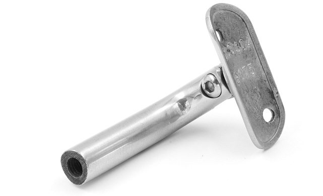 Держатель поручня выносной на стойку, с регул. ложементом под Ø38.1 мм, резьба внутр. М8, шлифованный, (aisi 304) k261-2 3 Держатель поручня выносной на стойку, с регул. ложементом под Ø38.1 мм, резьба внутр. М8, шлифованный, (aisi 304) k261-2 3