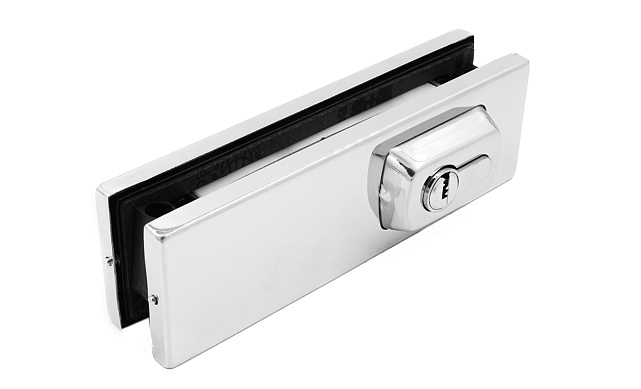 Замок для стеклянной двери угловой с круглым ригелем комплект, полированный t150 PSS 8 Замок для стеклянной двери угловой с круглым ригелем комплект, полированный t150 PSS 8