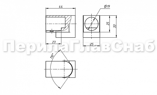 Держатель труба-стена, регулируемый, Ø19 мм, нерж., полир. t908 PSS 2 Держатель труба-стена, регулируемый, Ø19 мм, нерж., полир. t908 PSS 2
