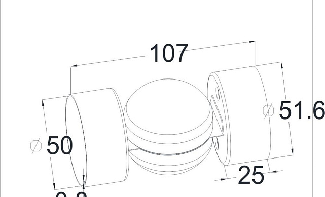Поворот поручня, шаровый под Ø50.8х0.8 мм, полированный AISI 201 k053-7 2 Поворот поручня, шаровый под Ø50.8х0.8 мм, полированный AISI 201 k053-7 2