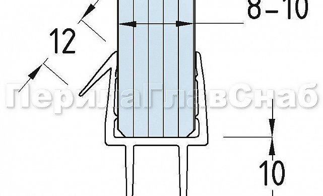 Уплотнитель пластиковый для стекла в душевую кабину 8 мм стена-стекло 2200 мм  t206 3 Уплотнитель пластиковый для стекла в душевую кабину 8 мм стена-стекло 2200 мм  t206 3
