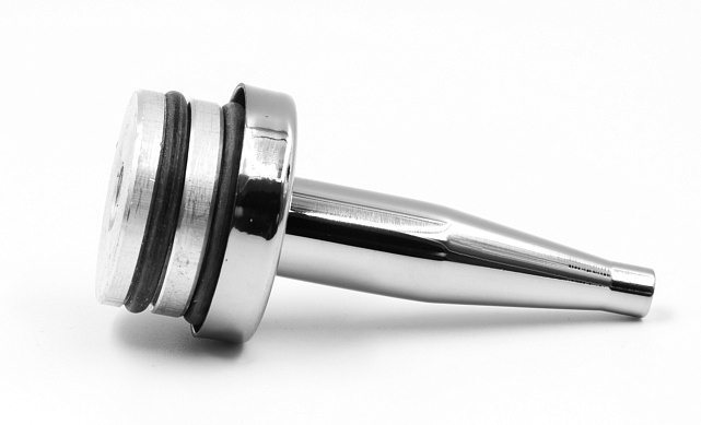 Наконечник палец (солдатик) с системой фиксации из алюминия в стойке Ø38.1х1.5 мм, полированный, нержавеющий (AISI 304) k041-2 4 Наконечник палец (солдатик) с системой фиксации из алюминия в стойке Ø38.1х1.5 мм, полированный, нержавеющий (AISI 304) k041-2 4