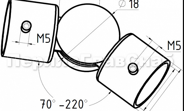 Поворот шаровый ригеля 16 мм, штампованный (AISI 304) k252 2 Поворот шаровый ригеля 16 мм, штампованный (AISI 304) k252 2
