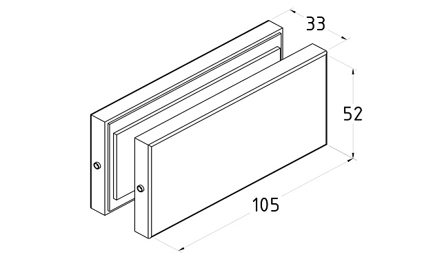 Коннектор стекло-стекло 52х106, шлифованный t125 SSS 2 Коннектор стекло-стекло 52х106, шлифованный t125 SSS 2