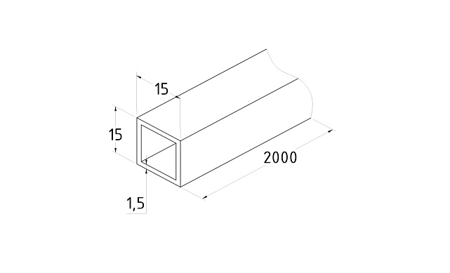 Штанга 15х15х1,5мм полированная, длина 2000мм t809-02 PSS 2 Штанга 15х15х1,5мм полированная, длина 2000мм t809-02 PSS 2