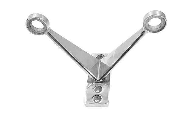 Крепление рутеля к стене, двойное, фланец с тремя отверстиями, AISI 304 k612-2 4