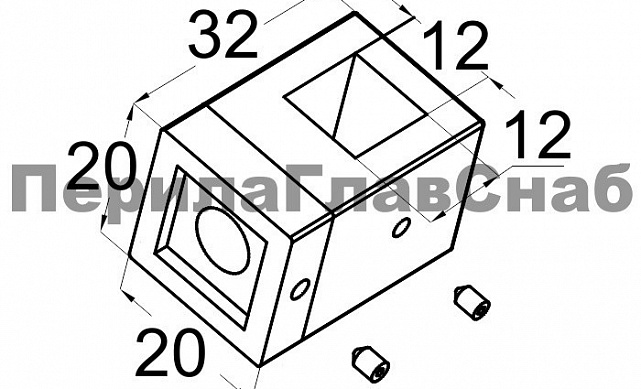 Ригеледержатель на плоскость квадратный под ригель 12х12 мм, полированный, литой (AISI 304) k266 2 Ригеледержатель на плоскость квадратный под ригель 12х12 мм, полированный, литой (AISI 304) k266 2