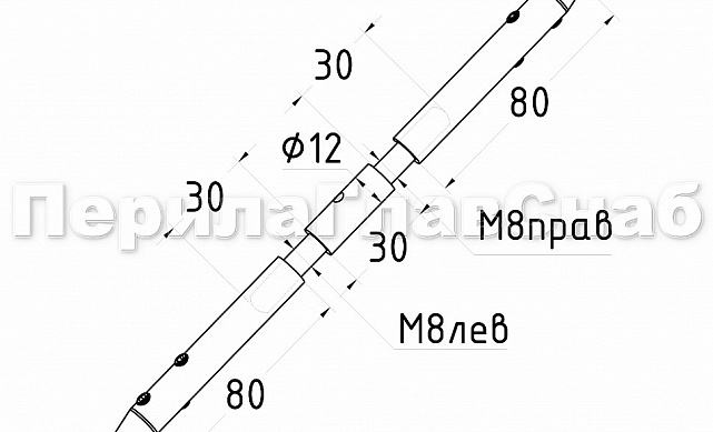 Талреп для тросика, нержавеющий, полированный (AISI 304) k078 2 Талреп для тросика, нержавеющий, полированный (AISI 304) k078 2