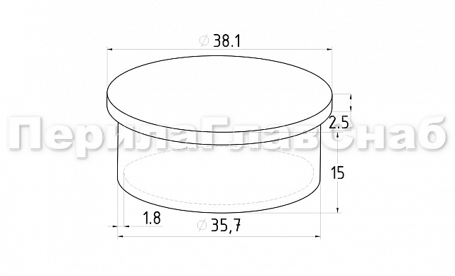 Заглушка литая плоская на трубу Ø38.1х1.2 мм (AISI 304) k093-2 3 Заглушка литая плоская на трубу Ø38.1х1.2 мм (AISI 304) k093-2 3