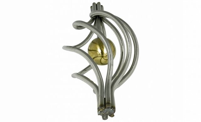 Декоративная вставка (корзинка) для стойки Ø25 мм, с золотым шаром k388-2 9 Декоративная вставка (корзинка) для стойки Ø25 мм, с золотым шаром k388-2 9