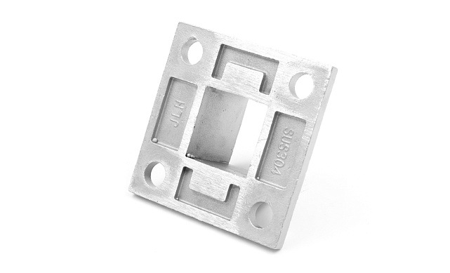 Фланец для трубы 40х40, литой, закладная под стойку, AISI 304 k350 4 Фланец для трубы 40х40, литой, закладная под стойку, AISI 304 k350 4