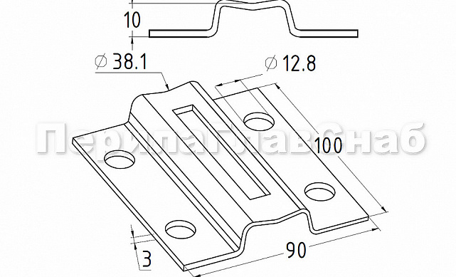 Боковой крепеж стойки под Ø38.1 мм, полированный (AISI 316) k056-2 2 Боковой крепеж стойки под Ø38.1 мм, полированный (AISI 316) k056-2 2