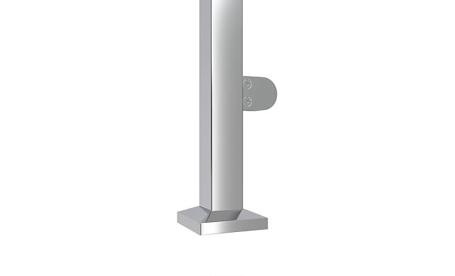 Стойка квадратная 40х40: 2 литых зажимн. стеклодержателя, шлифованная, высота 950 мм AISI 304 k745-2-R/L 3