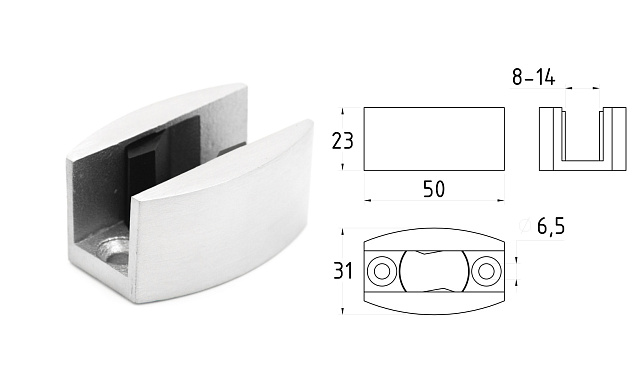 Комплект раздвижной системы для душевой, AISI 304, шлифованный t401 SSS 6 Комплект раздвижной системы для душевой, AISI 304, шлифованный t401 SSS 6
