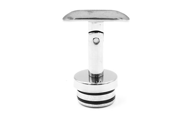 Наконечник палец с алюминиевой системой фиксации на стойке Ø38.1х1.5 мм, регулируемым ложементом под поручень Ø50.8 мм, полированный, литой, нержавеющий (AISI 304) k204 4