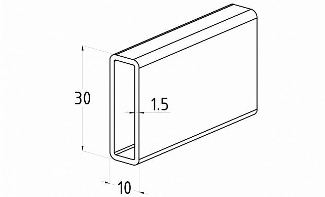 Трек прямоугольный 30х10х1,5, длина 3000мм, черный t440 BL  3 Трек прямоугольный 30х10х1,5, длина 3000мм, черный t440 BL  3