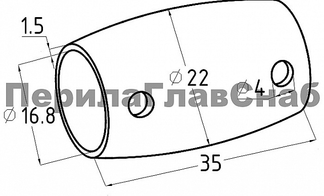 Бочонок Ø16, полированный (AISI 201) k062 2 Бочонок Ø16, полированный (AISI 201) k062 2