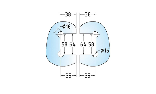 Петля для душевой кабины стекло-стекло 180°, 90*55, цинк, черн. t303 BZn 2 Петля для душевой кабины стекло-стекло 180°, 90*55, цинк, черн. t303 BZn 2