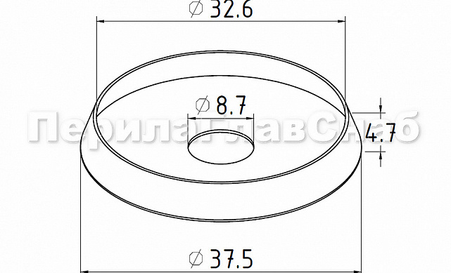 (Расходн.) шайба-подкладочная Ø32 мм, с отверстием диаметром 9 мм, 304 AISI k097-32 3 (Расходн.) шайба-подкладочная Ø32 мм, с отверстием диаметром 9 мм, 304 AISI k097-32 3