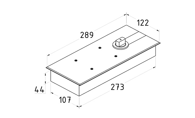 Доводчик для стеклянной двери до 80 кг EN3, напольный, 500 тыс. циклов, нержавеющая сталь AISI 304, шлифованная t183 SSS 2 Доводчик для стеклянной двери до 80 кг EN3, напольный, 500 тыс. циклов, нержавеющая сталь AISI 304, шлифованная t183 SSS 2