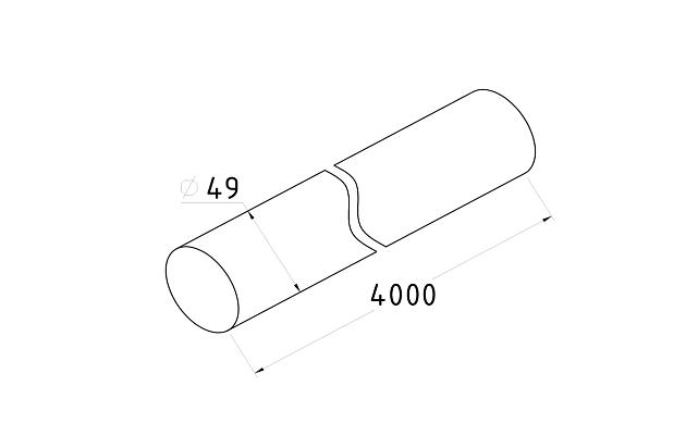 Пластиковый поручень текстурный, цвет беленый дуб, Ø49мм, длина 4м k899-2 2